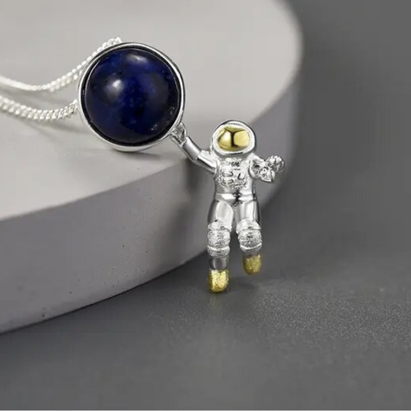 🎁 Artisan Handmade Space Odyssey 925 Silver Natural Lapis The Zaida Neck… - Picture 7 of 10